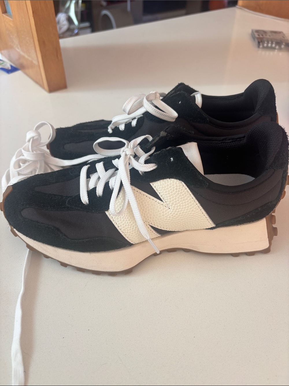 New Balance Black & White Retro Runner Sneakers